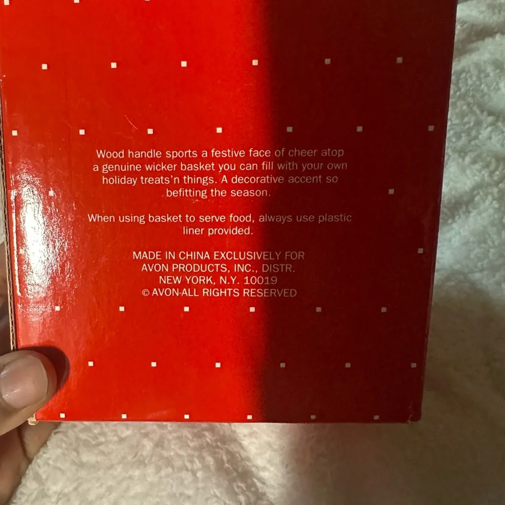 Avon Red Holiday Wicker Basket